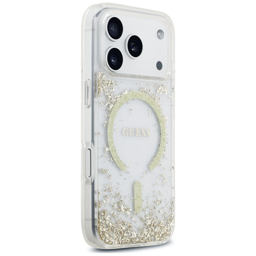MagSafe futrola za Apple iPhone 18 Pro Max / 17 Pro Max, Guess, Resin Bottom Glitter, Zlatna