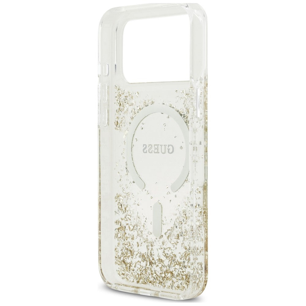 MagSafe futrola za Apple iPhone 18 Pro Max / 17 Pro Max, Guess, Resin Bottom Glitter, Zlatna