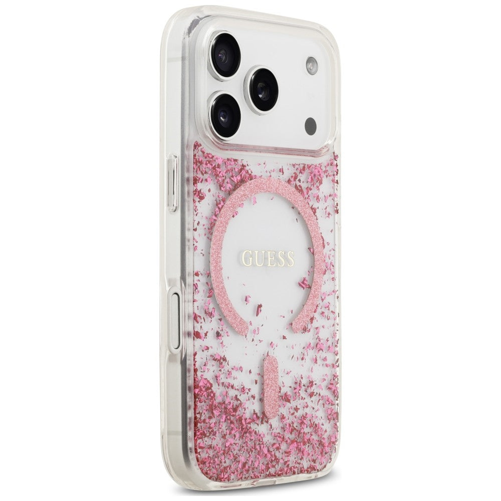 MagSafe futrola za Apple iPhone 18 Pro Max / 17 Pro Max, Guess, Resin Bottom Glitter, Roze