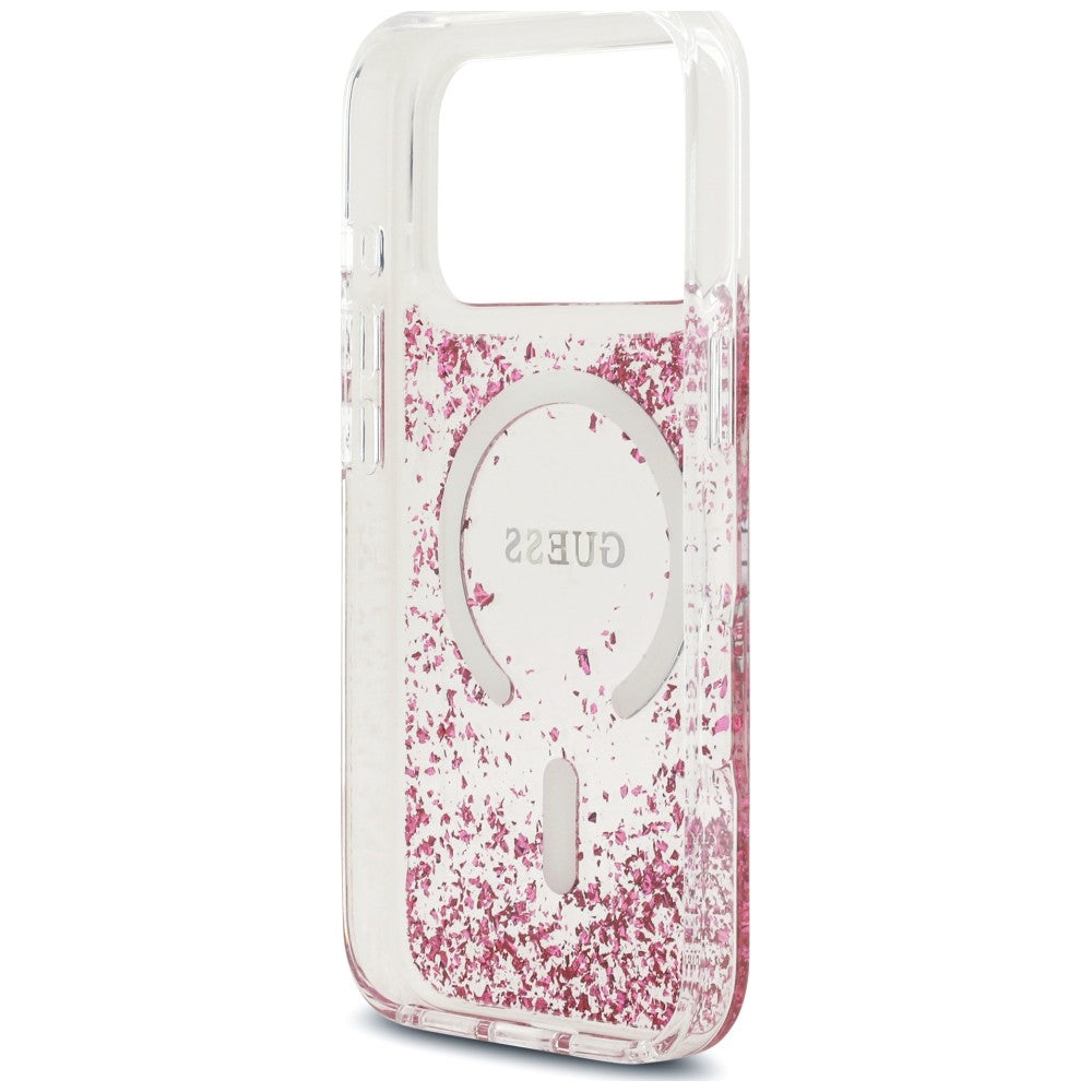 MagSafe futrola za Apple iPhone 18 Pro Max / 17 Pro Max, Guess, Resin Bottom Glitter, Roze
