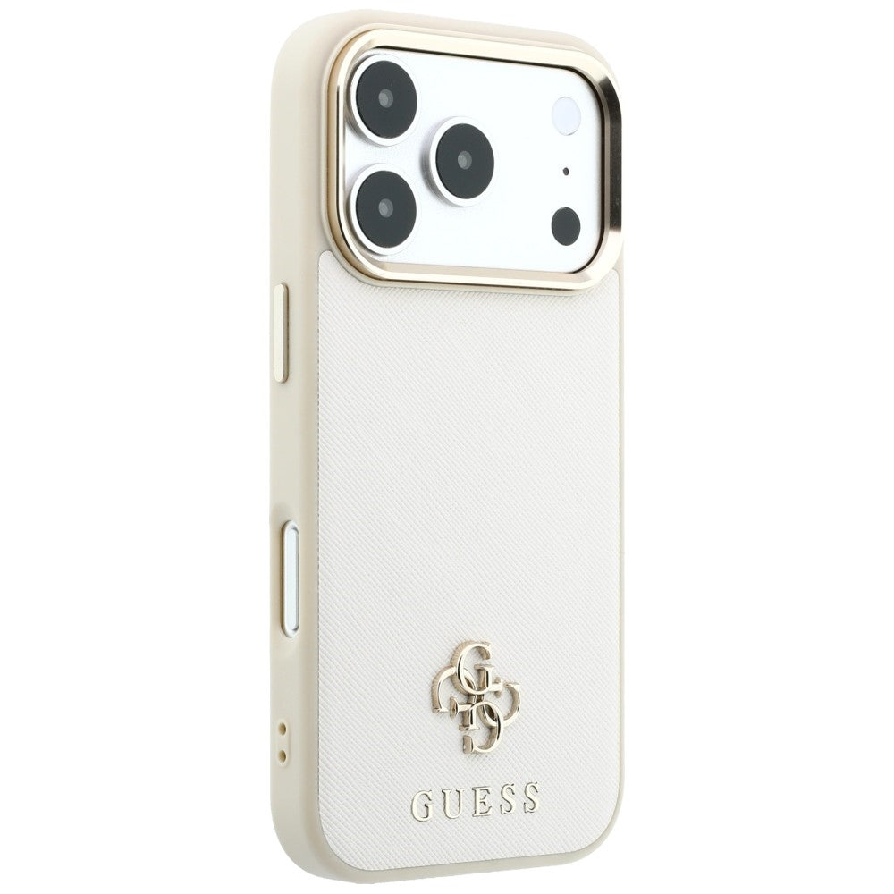 MagSafe futrola za Apple iPhone 18 Pro Max / 17 Pro Max, Guess, Saffiano Small 4G Classic, Bež