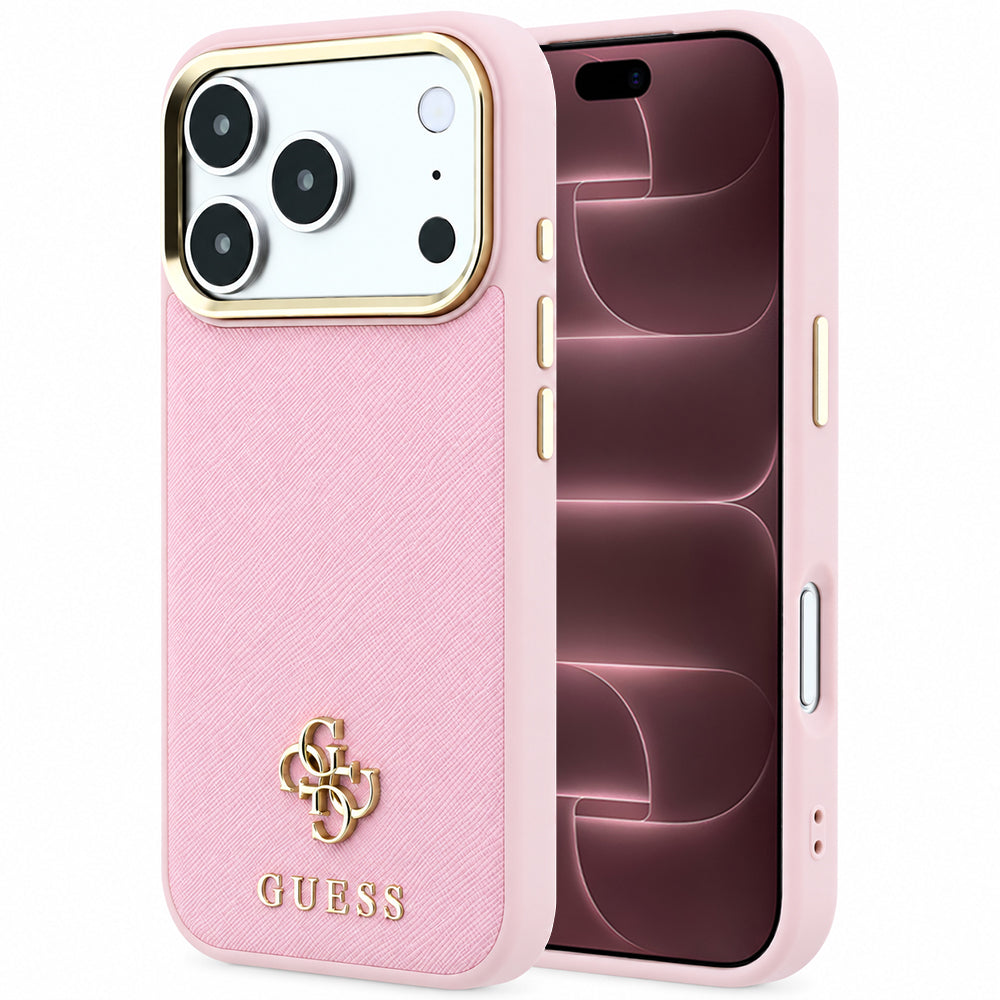 MagSafe futrola za Apple iPhone 18 Pro Max / 17 Pro Max, Guess, Saffiano Small 4G Classic, Roze