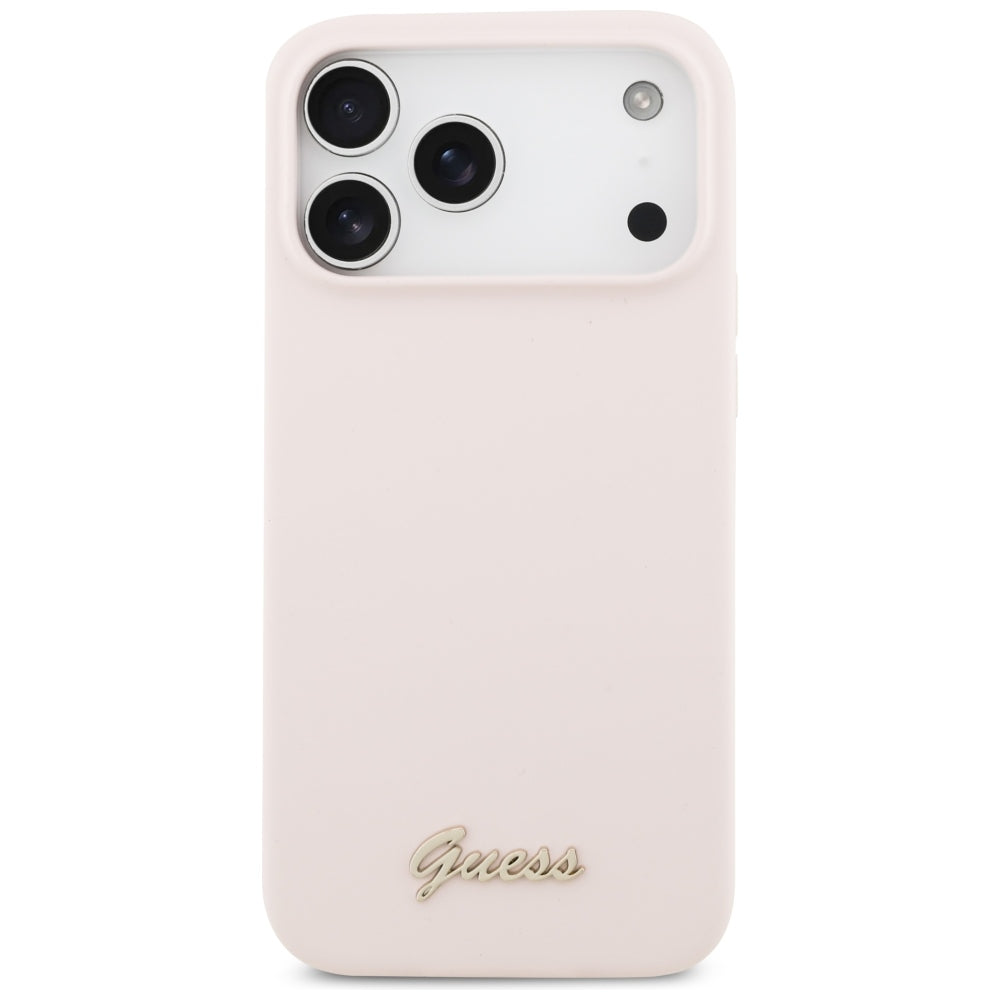 MagSafe futrola za Apple iPhone 18 Pro Max / 17 Pro Max, Guess, Script Metal Logo, Roze