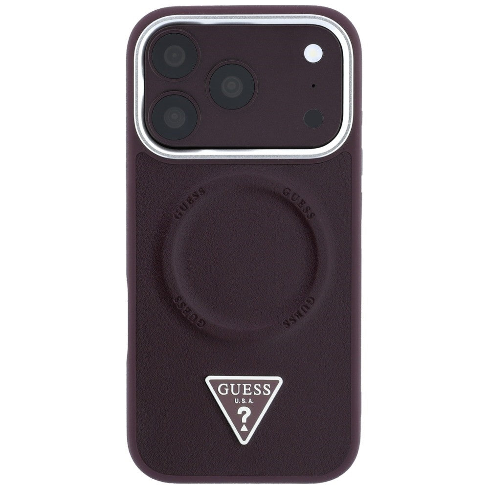 MagSafe maska za Apple iPhone 18 Pro Max / 17 Pro Max, Guess, Triangle Logo, bordo