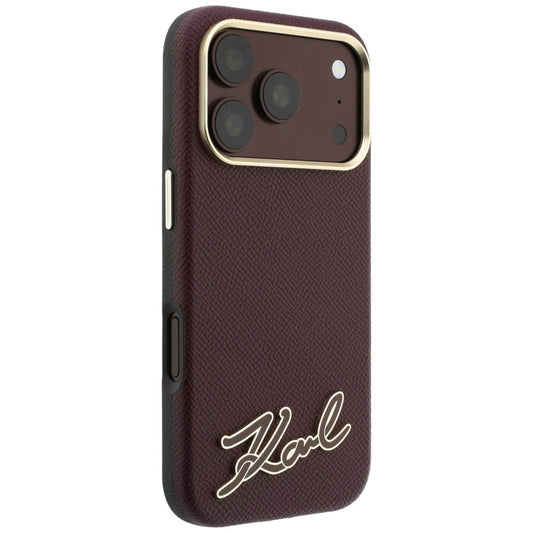MagSafe futrola za Apple iPhone 18 Pro Max / 17 Pro Max, Karl Lagerfeld, Grained Resin Sign Logo, Bordo