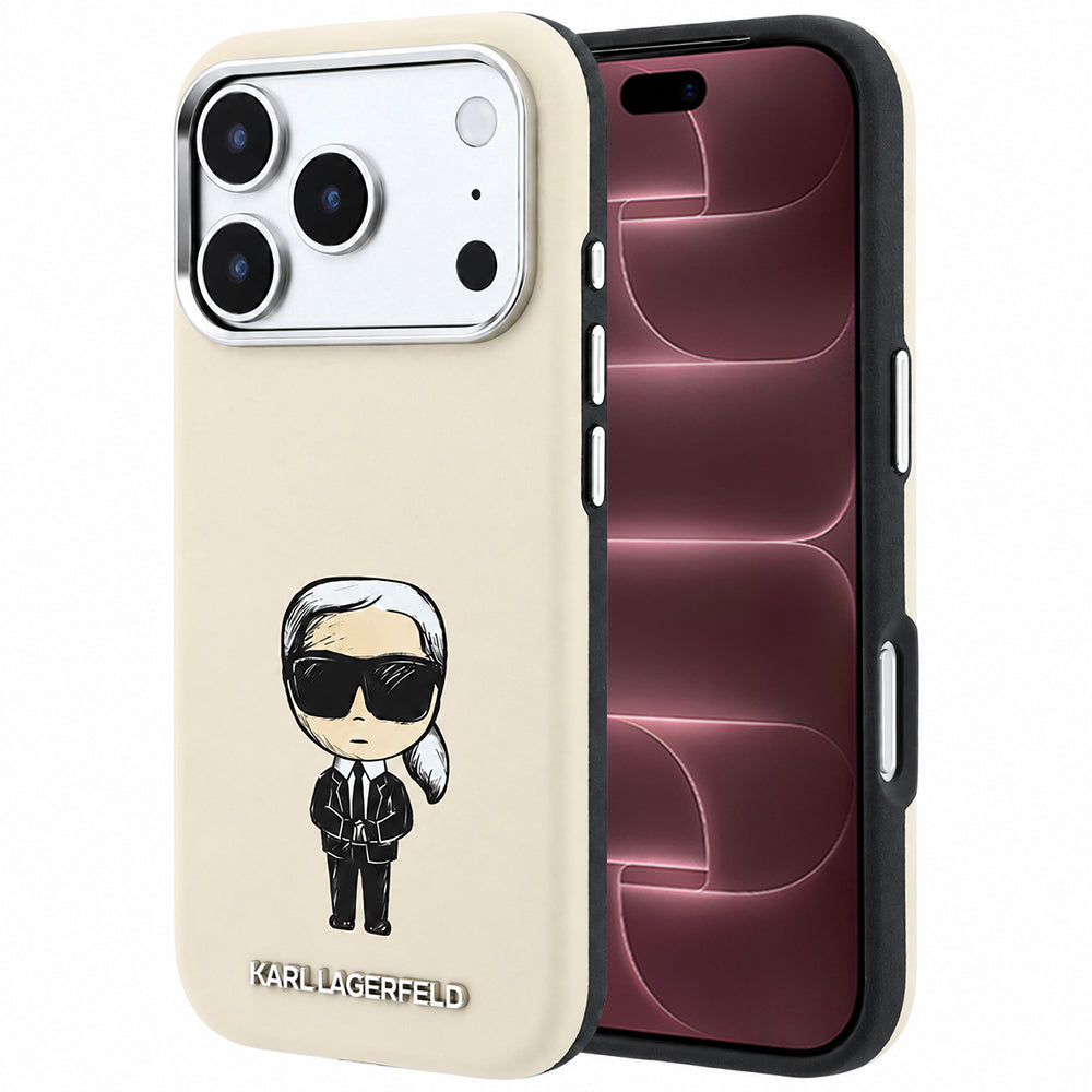 MagSafe futrola za Apple iPhone 18 Pro Max / 17 Pro Max, Karl Lagerfeld, Ikonik Sketch, Bež