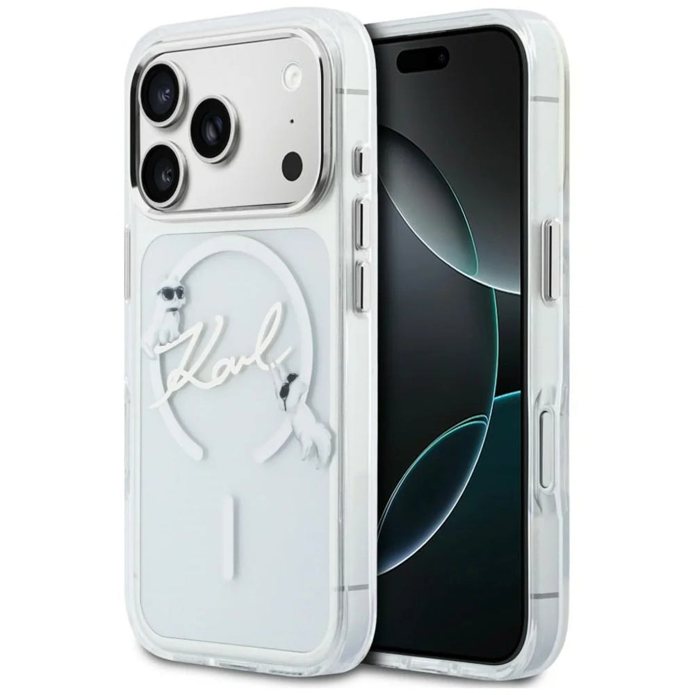 MagSafe futrola za Apple iPhone 18 Pro Max / 17 Pro Max, Karl Lagerfeld, IML Choupette Karl Script Logo, Providna
