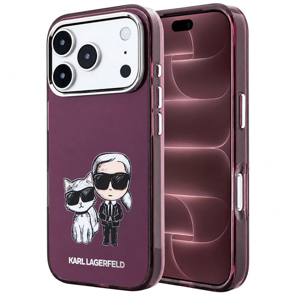 MagSafe futrola za Apple iPhone 18 Pro Max / 17 Pro Max, Karl Lagerfeld, IML KC Bodies Sketch Print, Bordo