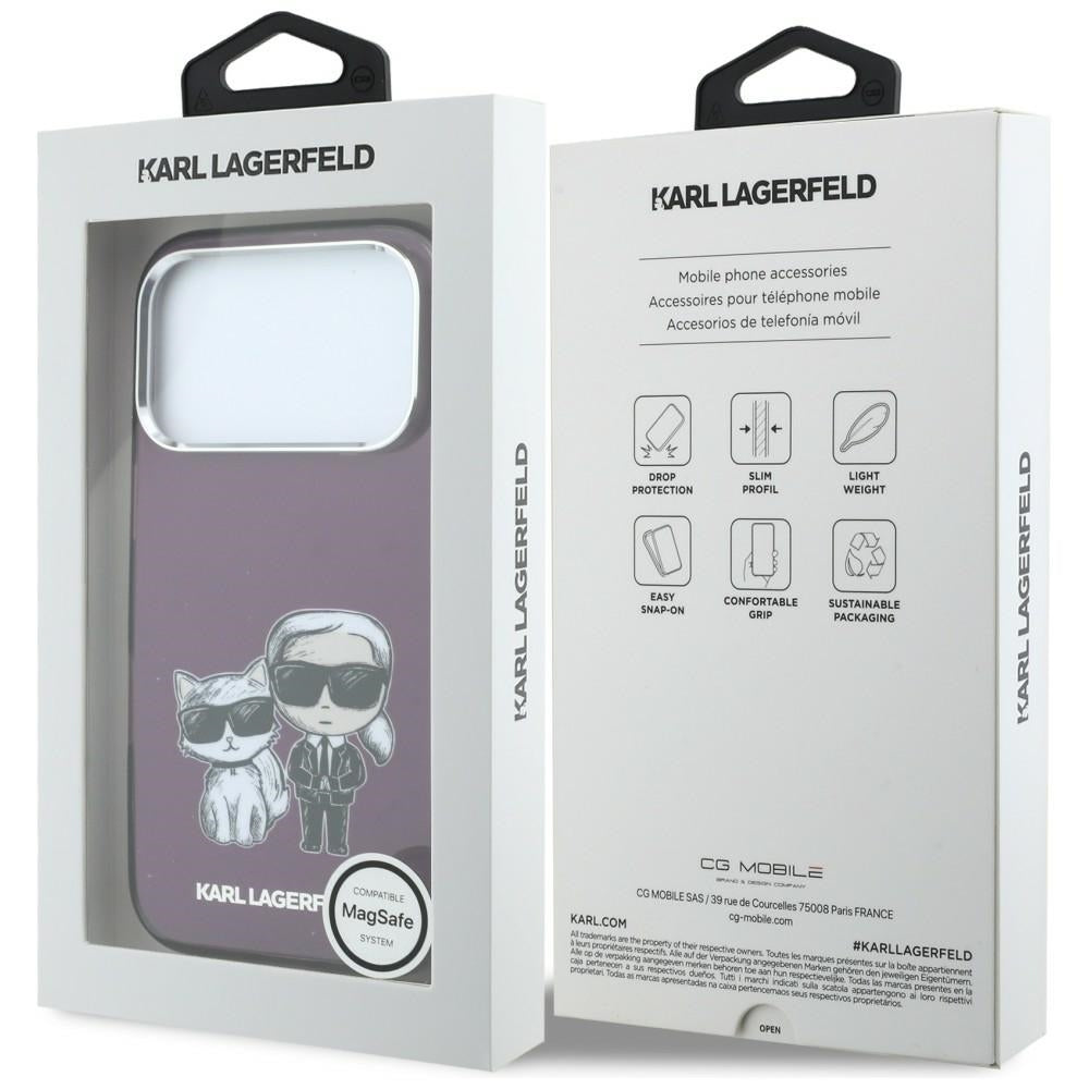 MagSafe futrola za Apple iPhone 18 Pro Max / 17 Pro Max, Karl Lagerfeld, IML KC Bodies Sketch Print, Bordo