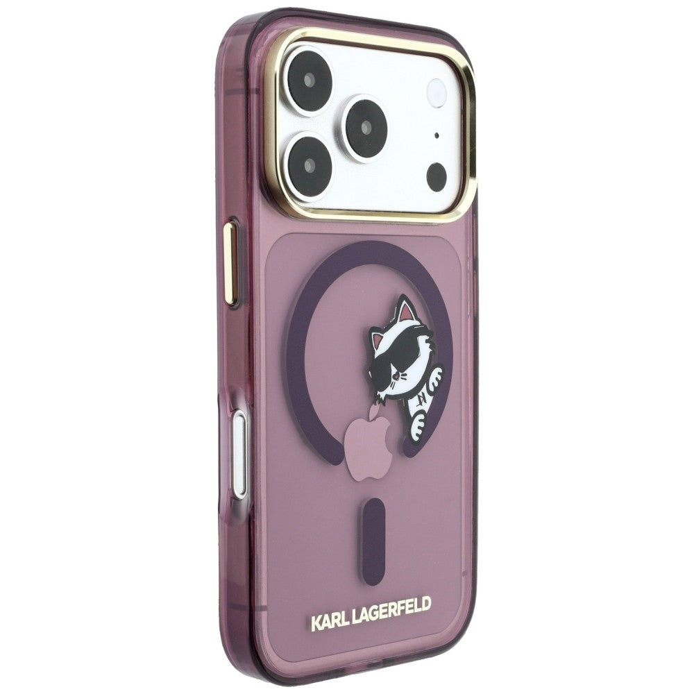 MagSafe futrola za Apple iPhone 18 Pro Max / 17 Pro Max, Karl Lagerfeld, IML Peekaboo Print i Metal Frame, Bordo