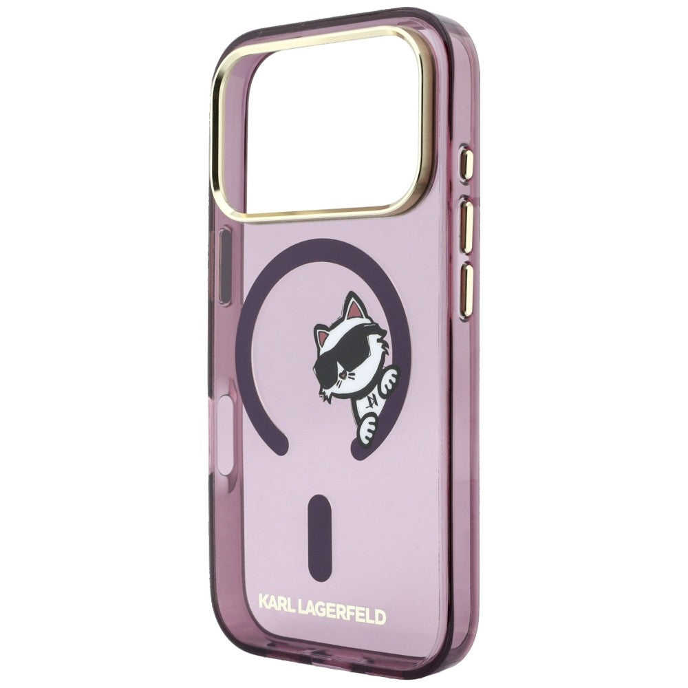 MagSafe futrola za Apple iPhone 18 Pro Max / 17 Pro Max, Karl Lagerfeld, IML Peekaboo Print i Metal Frame, Bordo