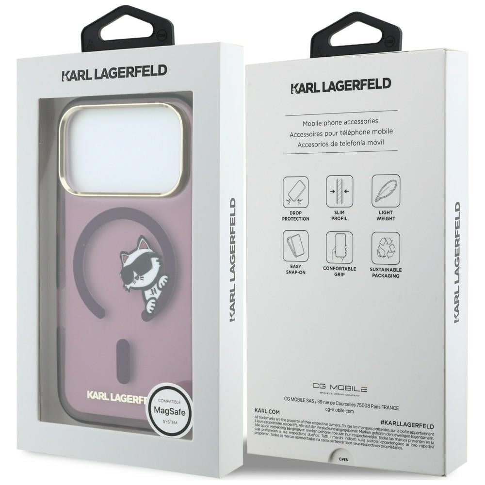 MagSafe futrola za Apple iPhone 18 Pro Max / 17 Pro Max, Karl Lagerfeld, IML Peekaboo Print i Metal Frame, Bordo