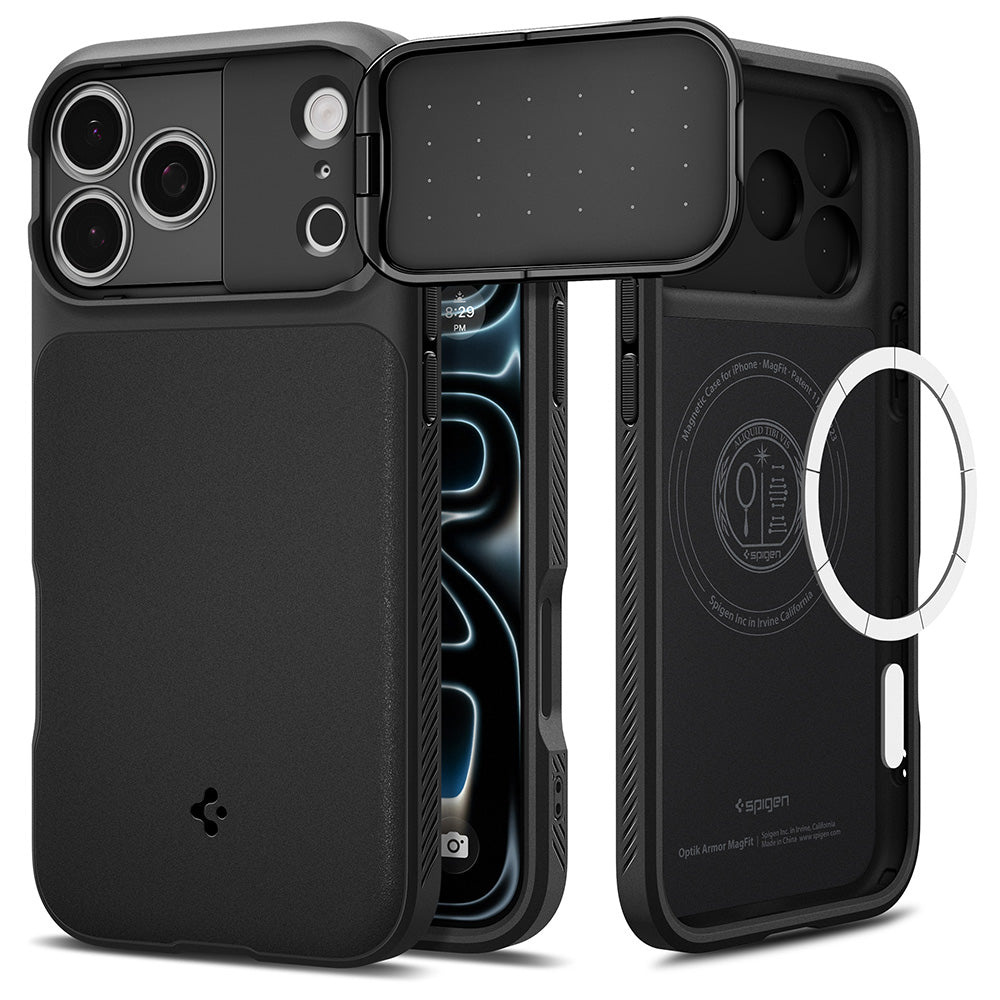 MagSafe futrola za Apple iPhone 18 Pro Max / 17 Pro Max, Spigen, Optik Armor, Crna ACS09900