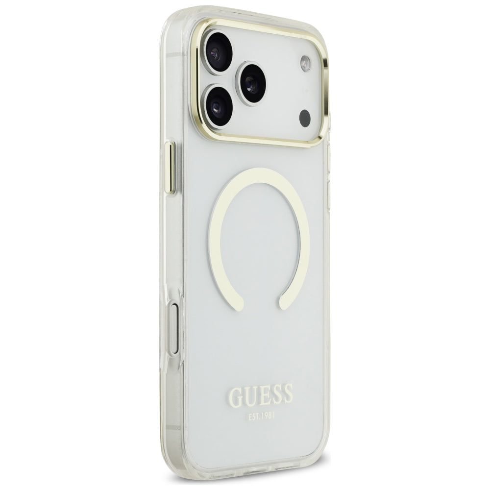 MagSafe futrola za Apple iPhone 18 Pro Max, Guess, Metal Outline, Zlatna