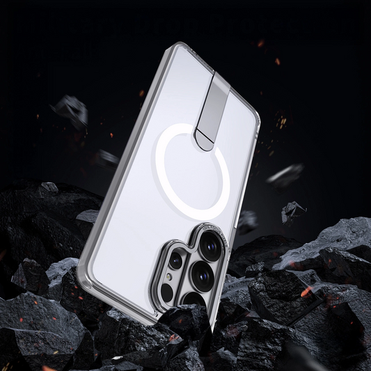 MagSafe futrola za Samsung Galaxy S26 S942, Hybrid Armor, X sa postoljem, Providna