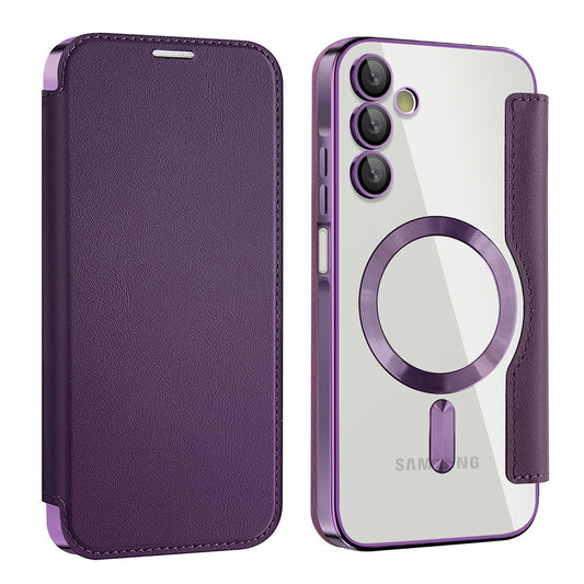 MagSafe futrola za Samsung Galaxy A15 5G A156 / A15 A155, Techsuit, SmartMag Book, Ljubičasta