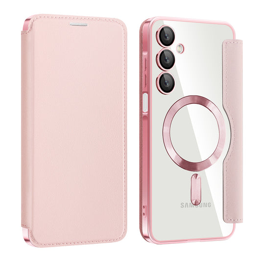 MagSafe futrola za Samsung Galaxy A16 5G A166 / A16 4G A165, Techsuit, SmartMag Book, Roze