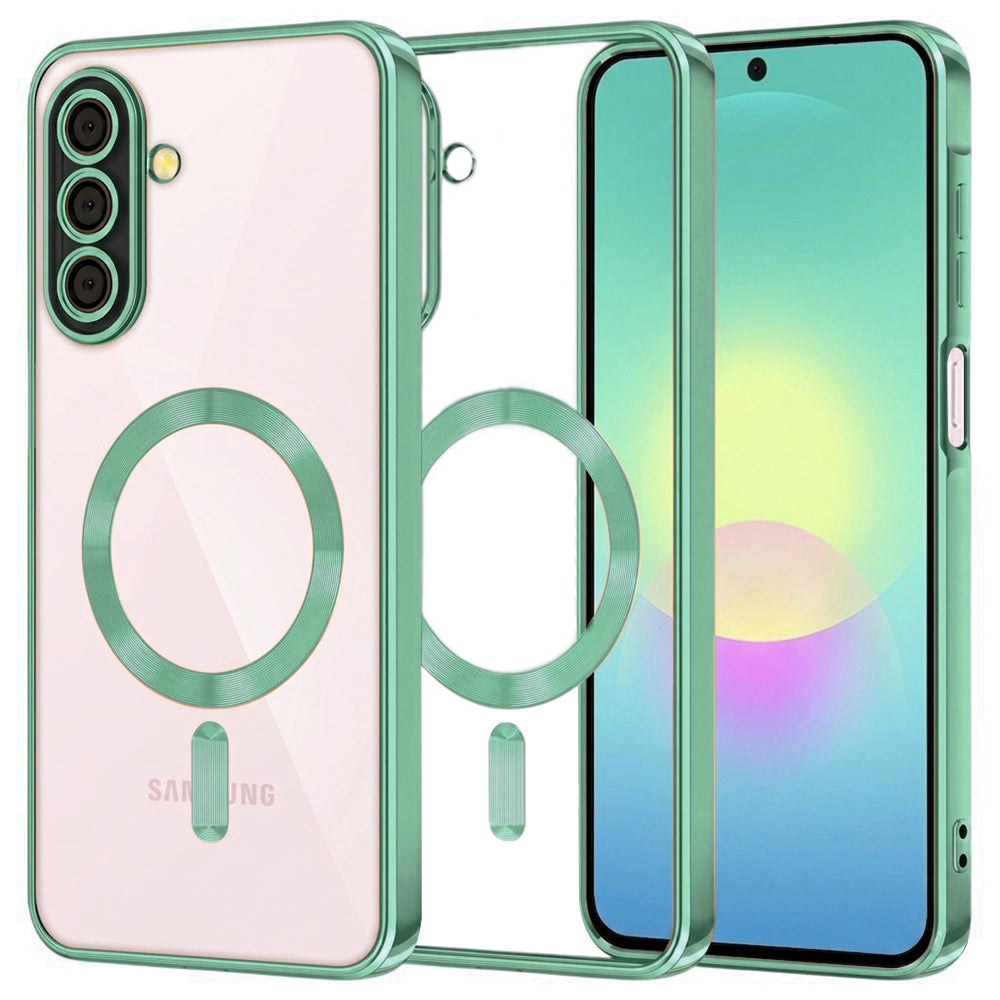 MagSafe futrola za Samsung Galaxy A27 5G, Techsuit, Luxury Crystal, Svetlo Zelena