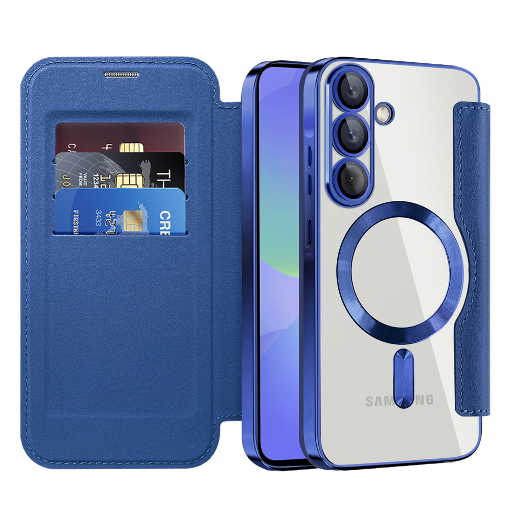 Futrola MagSafe za Samsung Galaxy A37 5G, Techsuit, SmartMag Book, Plava