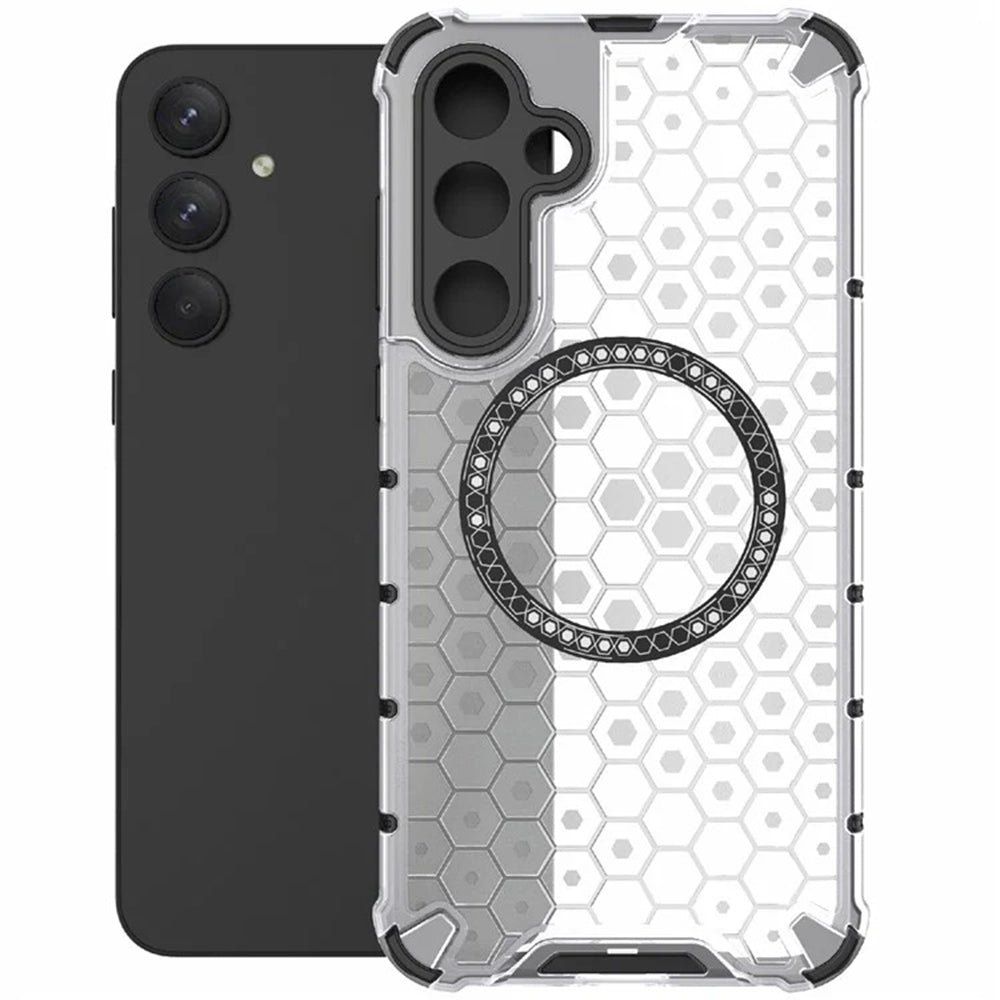MagSafe futrola za Samsung Galaxy A55 5G A556, Techsuit, HoneyComb Shield, Bela