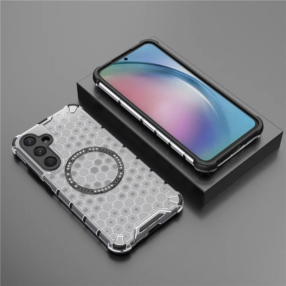 MagSafe futrola za Samsung Galaxy A55 5G A556, Techsuit, HoneyComb Shield, Bela