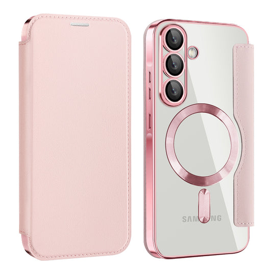 Futrola MagSafe za Samsung Galaxy A57 5G, Techsuit, SmartMag Book, Roze