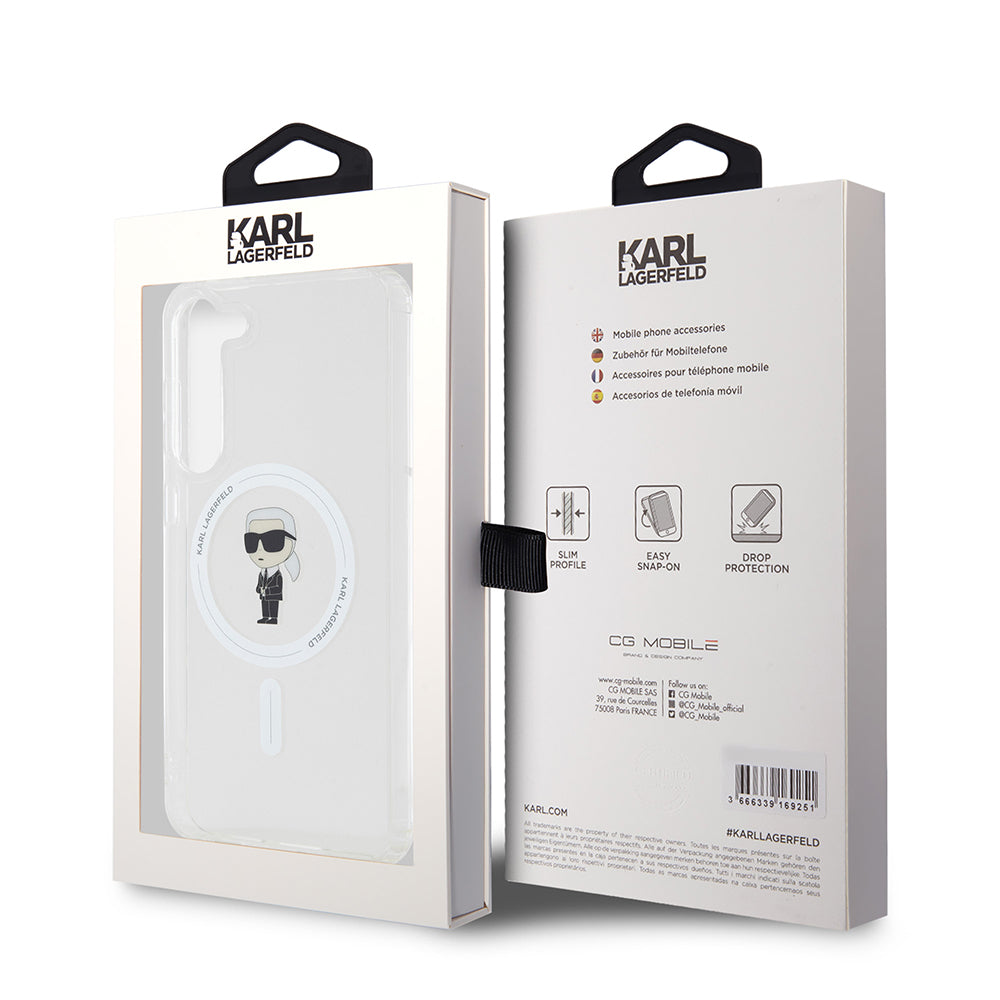 Futrola MagSafe za Samsung Galaxy S23+ S916, Karl Lagerfeld, IML Ikonik Karl, Providna