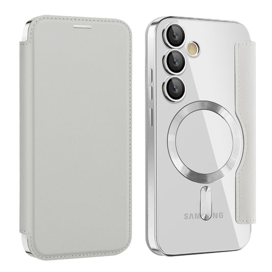 MagSafe futrola za Samsung Galaxy S24 FE S721, Techsuit, SmartMag Book, Siva