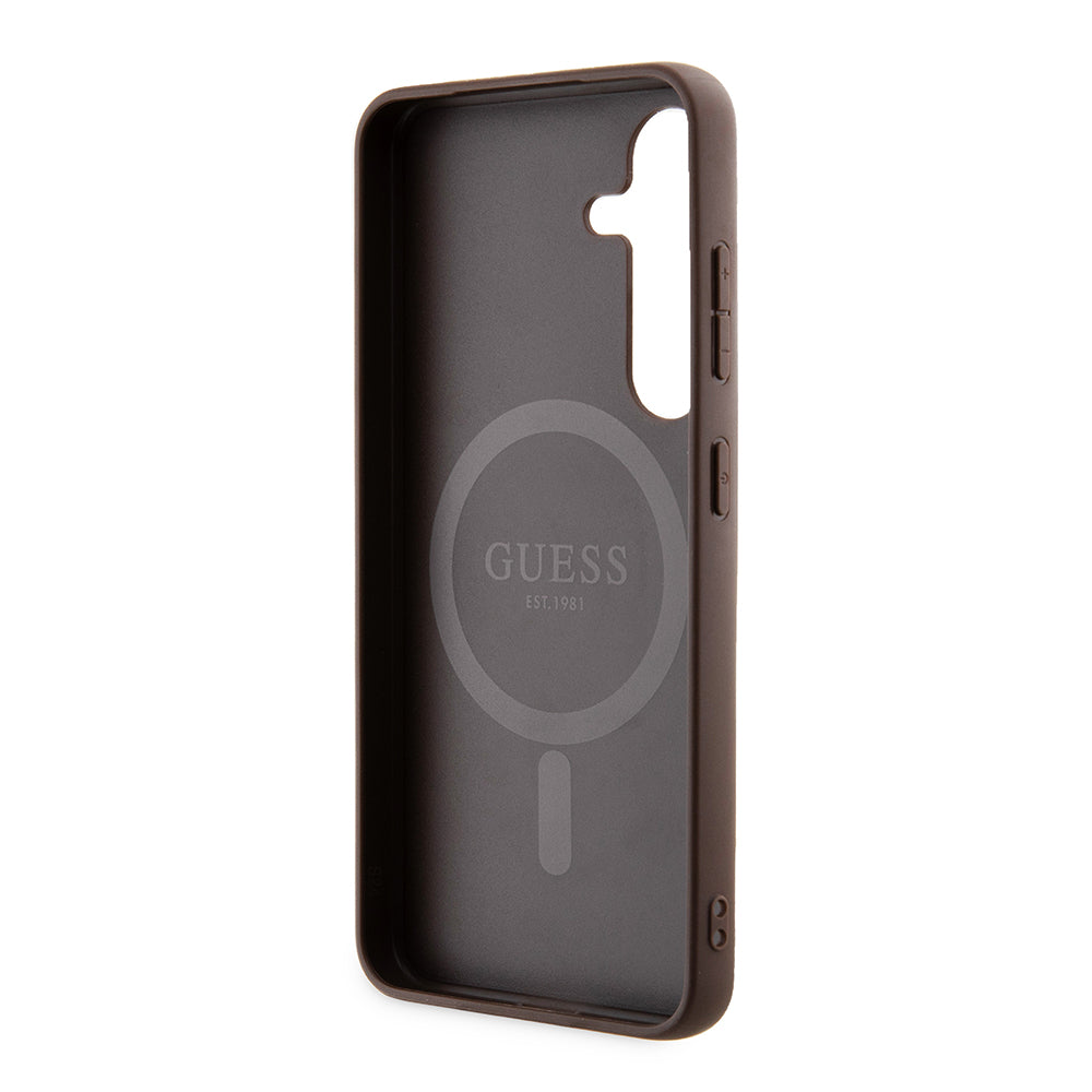 Futrola MagSafe za Samsung Galaxy S24 S921, Guess, 4G Collection, Braon