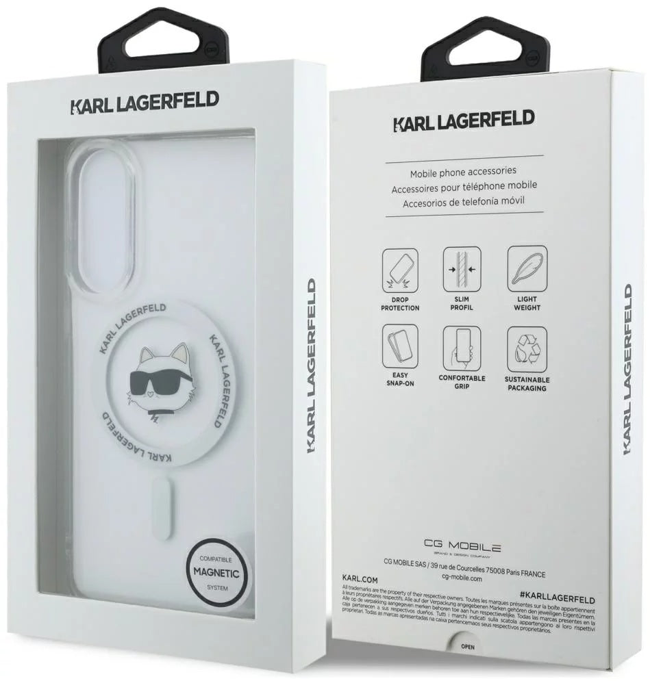 Futrola MagSafe za Samsung Galaxy S25 Edge S937, Karl Lagerfeld, IML Choupette's Head, Bela