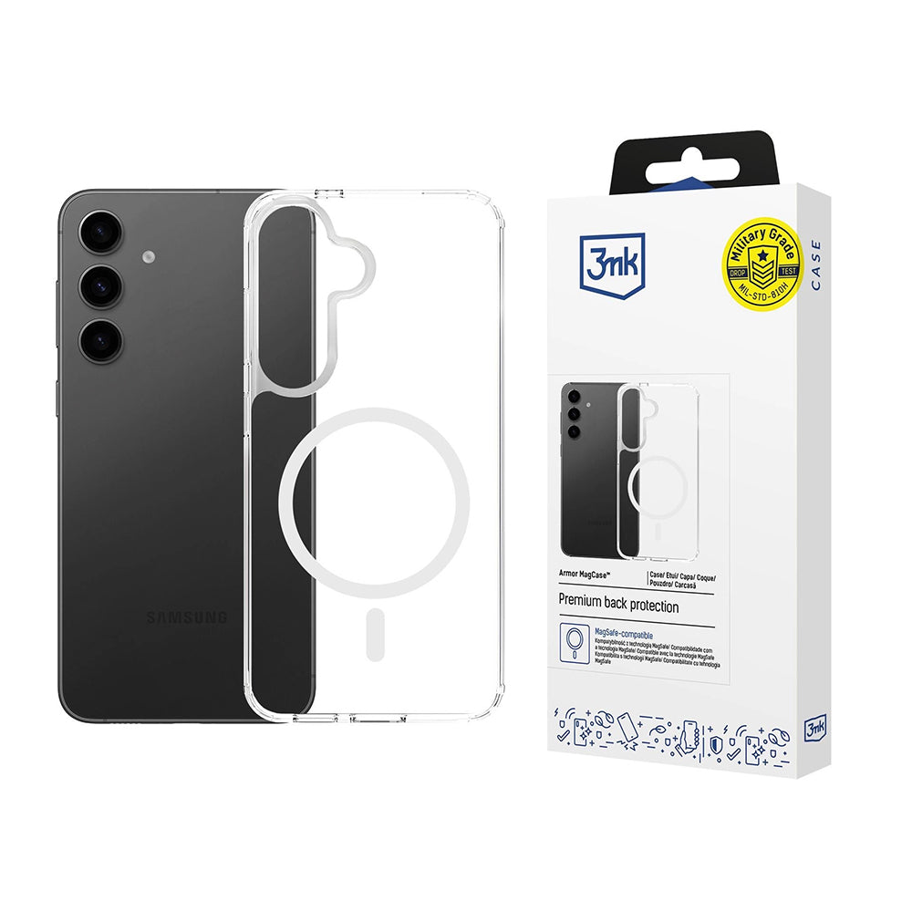 Futrola MagSafe za Samsung Galaxy S25 FE, 3MK, Armor MagCase, Providna