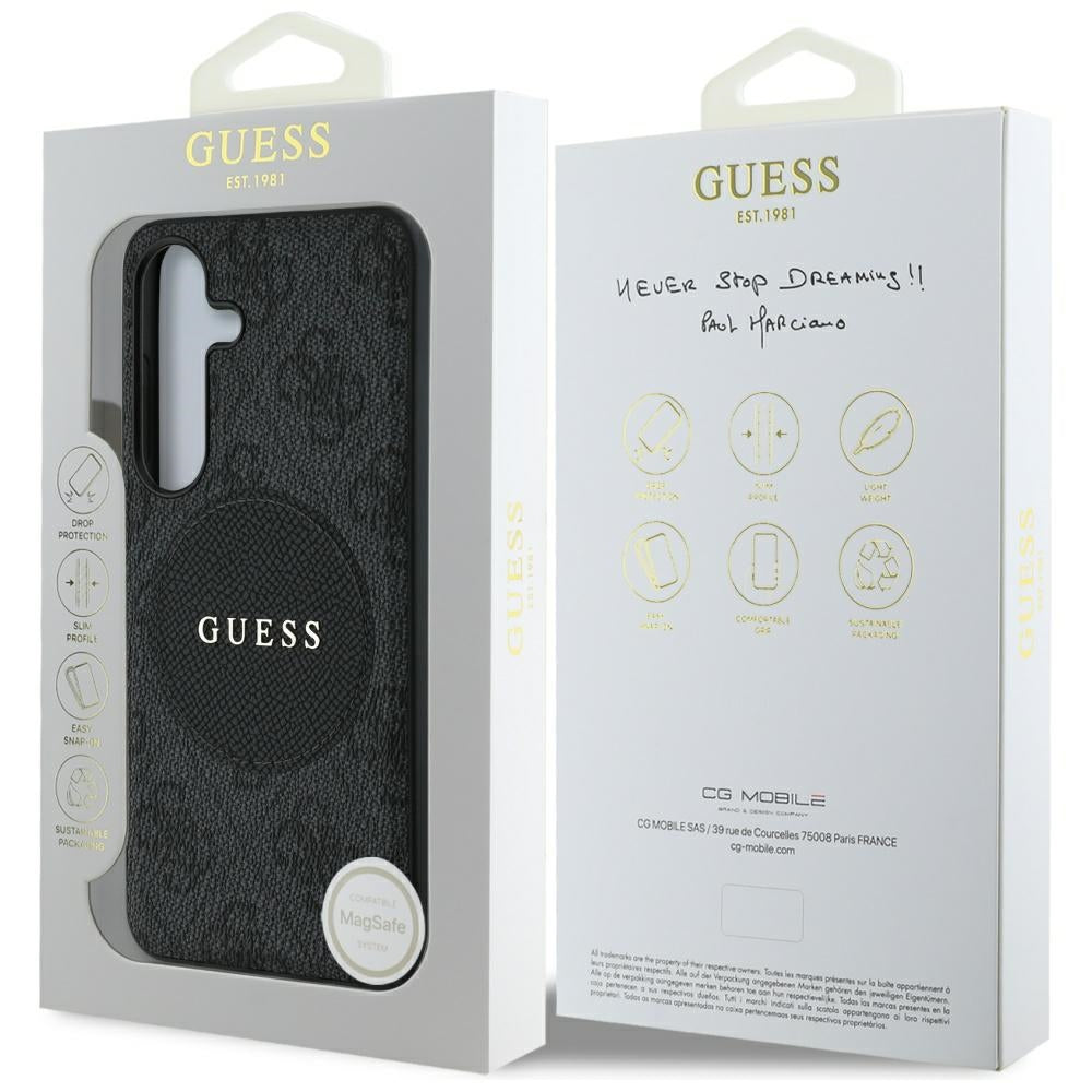 Futrola MagSafe za Samsung Galaxy S25+ S936, Guess, 4G Circle Classic Logo, Crna
