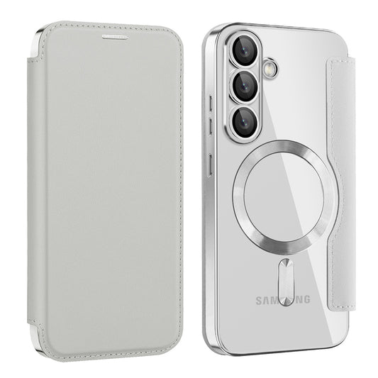 MagSafe futrola za Samsung Galaxy S25+ S936, Techsuit, SmartMag Book, Siva