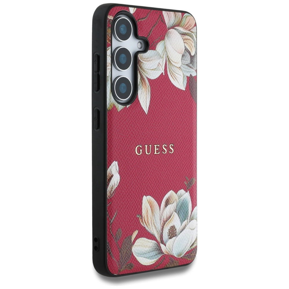 Futrola MagSafe za Samsung Galaxy S25 S931, Guess, Grained Flowers, Fuksija