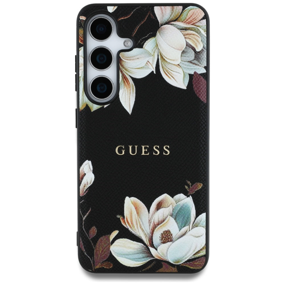 Futrola MagSafe za Samsung Galaxy S25 S931, Guess, Grained Flowers, Crna