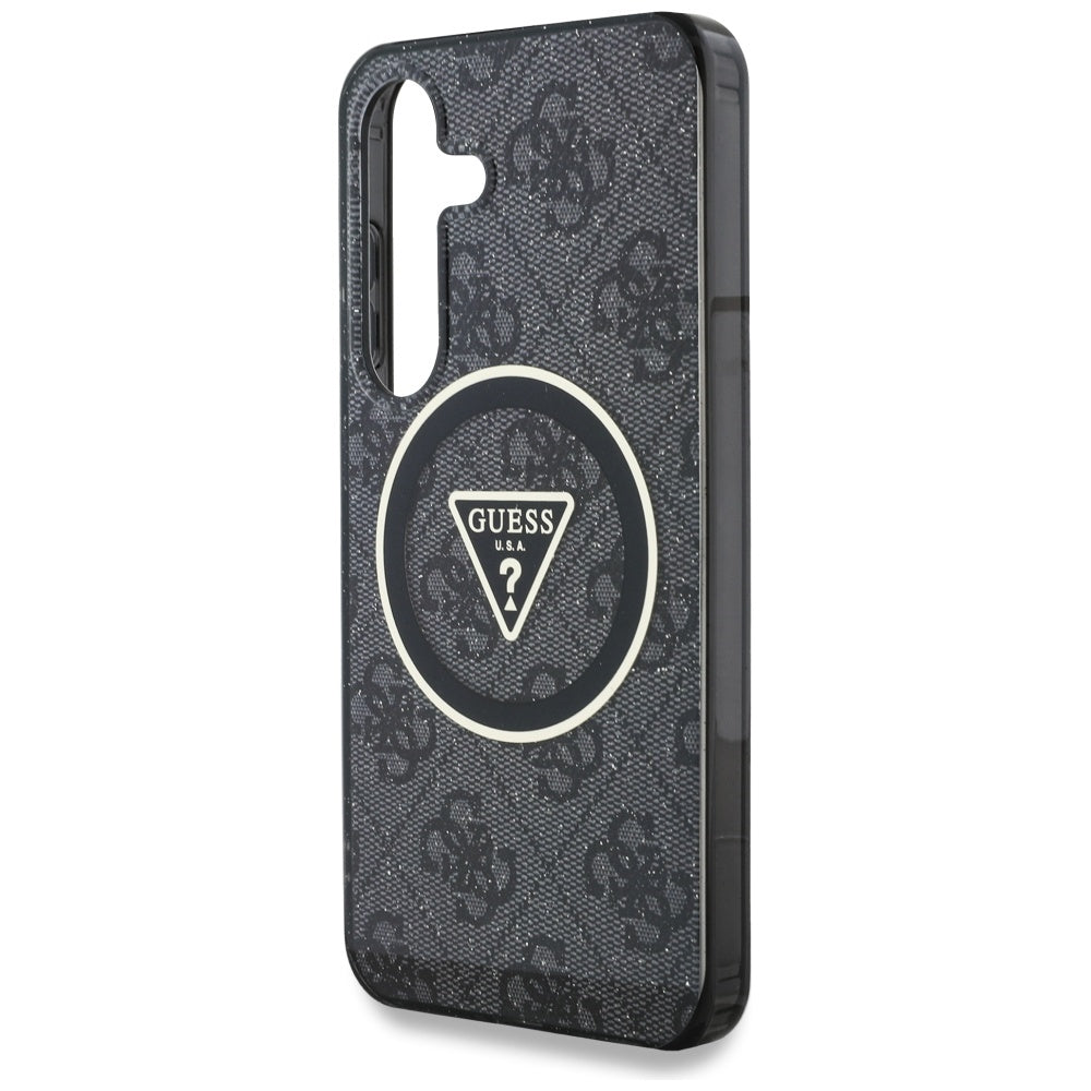 Futrola MagSafe za Samsung Galaxy S25 S931, Guess, IML Glitter 4G Circle Triangle, Crna