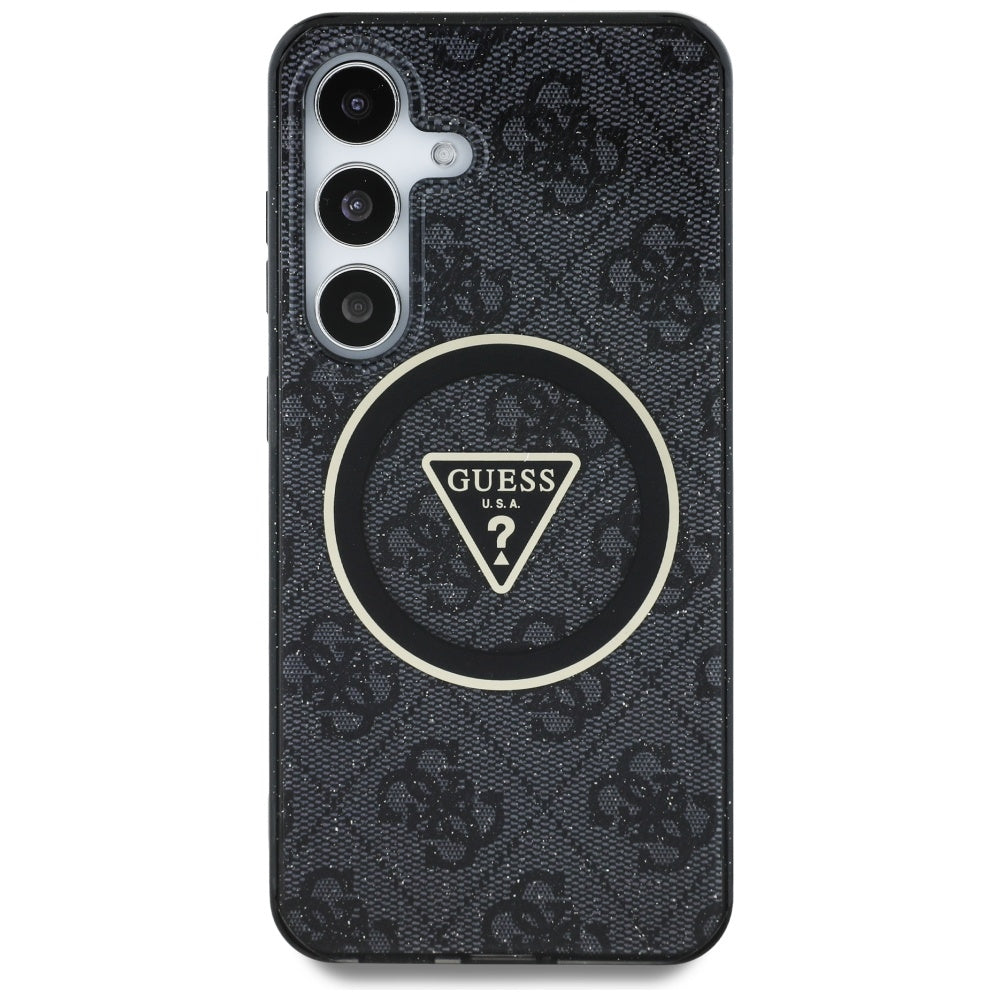 Futrola MagSafe za Samsung Galaxy S25 S931, Guess, IML Glitter 4G Circle Triangle, Crna