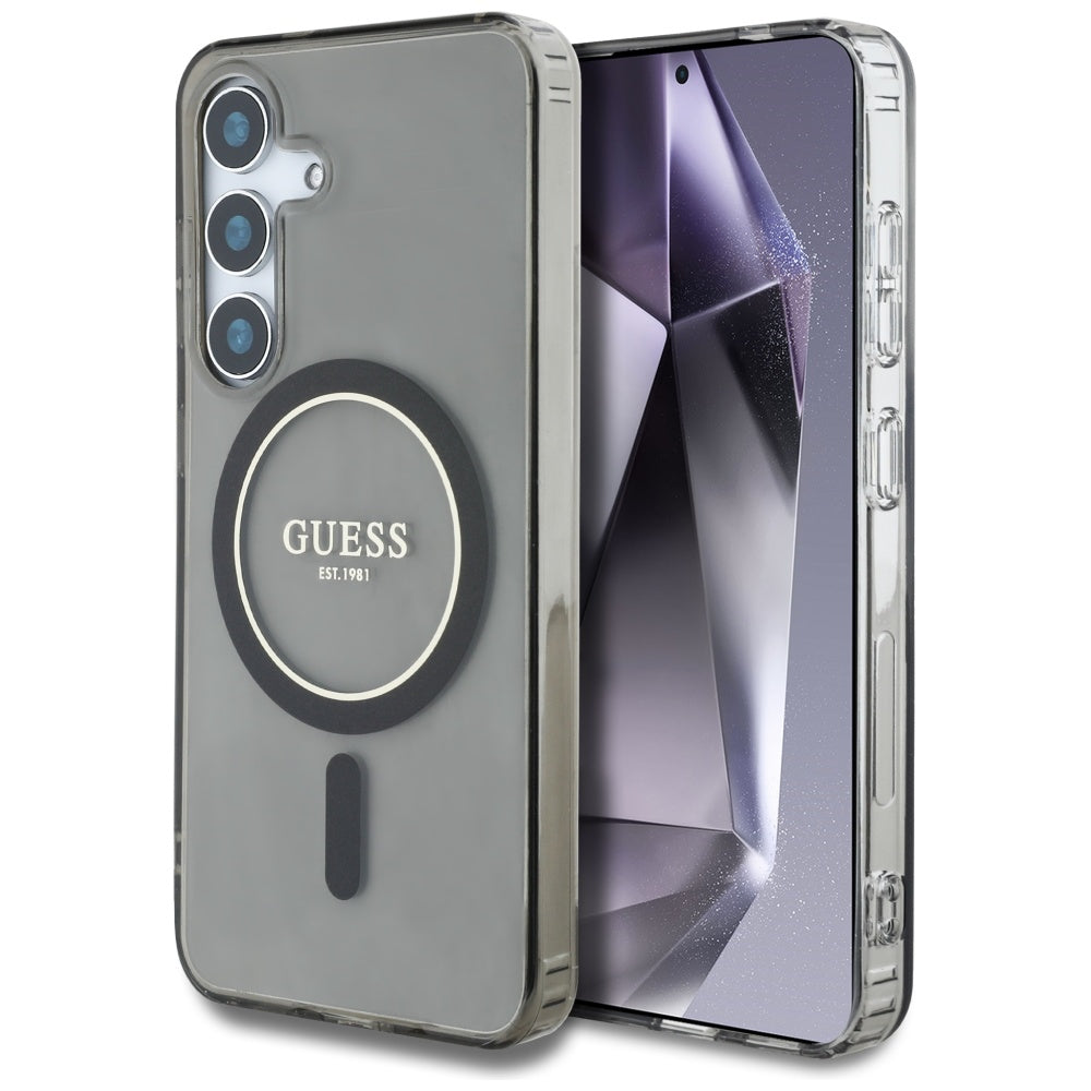Futrola MagSafe za Samsung Galaxy S25 S931, Guess, IML Glitter Circle, Crna