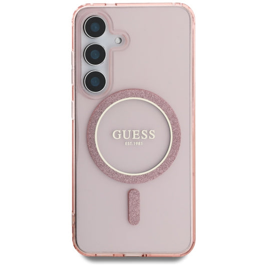 Futrola MagSafe za Samsung Galaxy S25 S931, Guess, IML Glitter Circle, Roze
