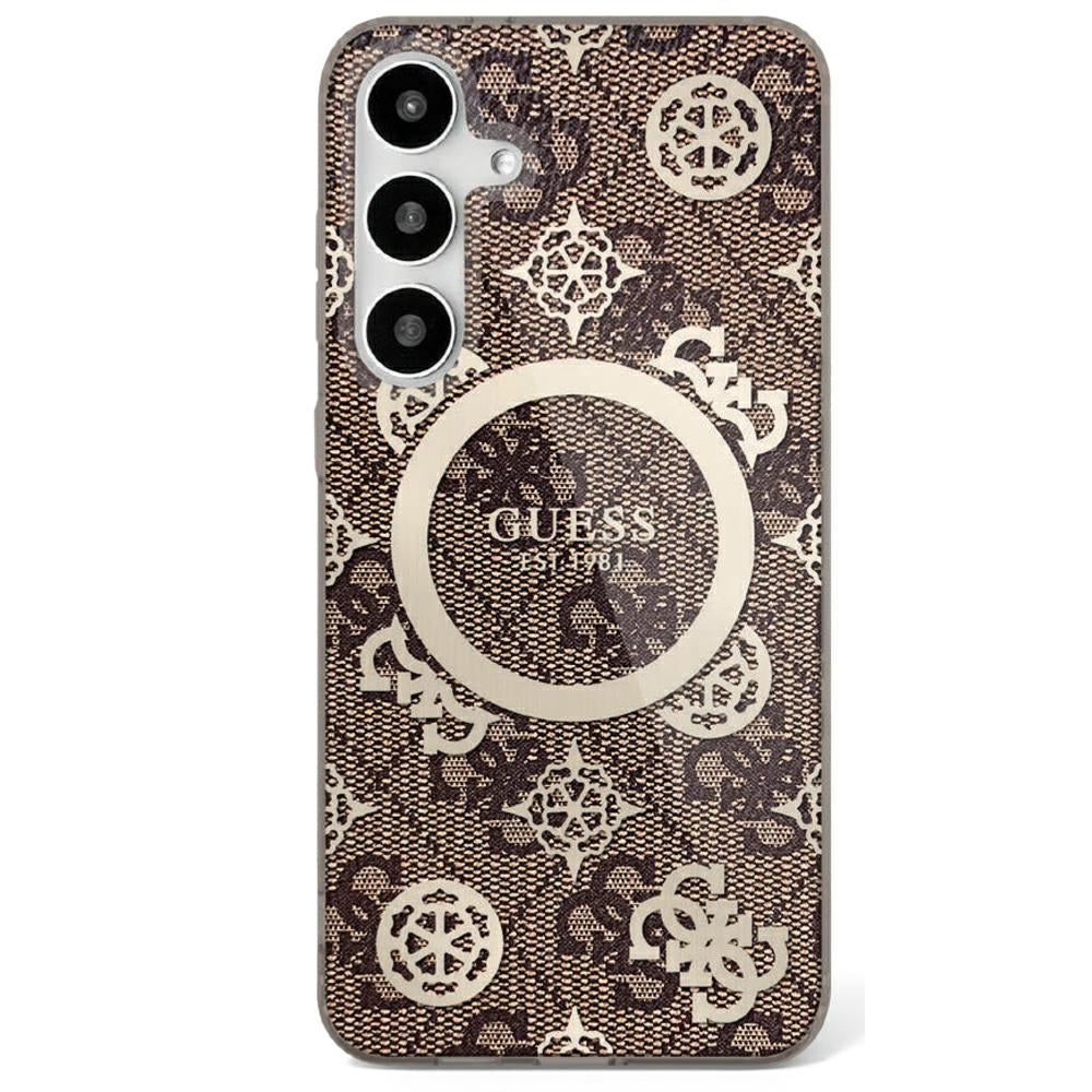 Futrola MagSafe za Samsung Galaxy S25 S931, Guess, IML Peony On 4G Background, Braon