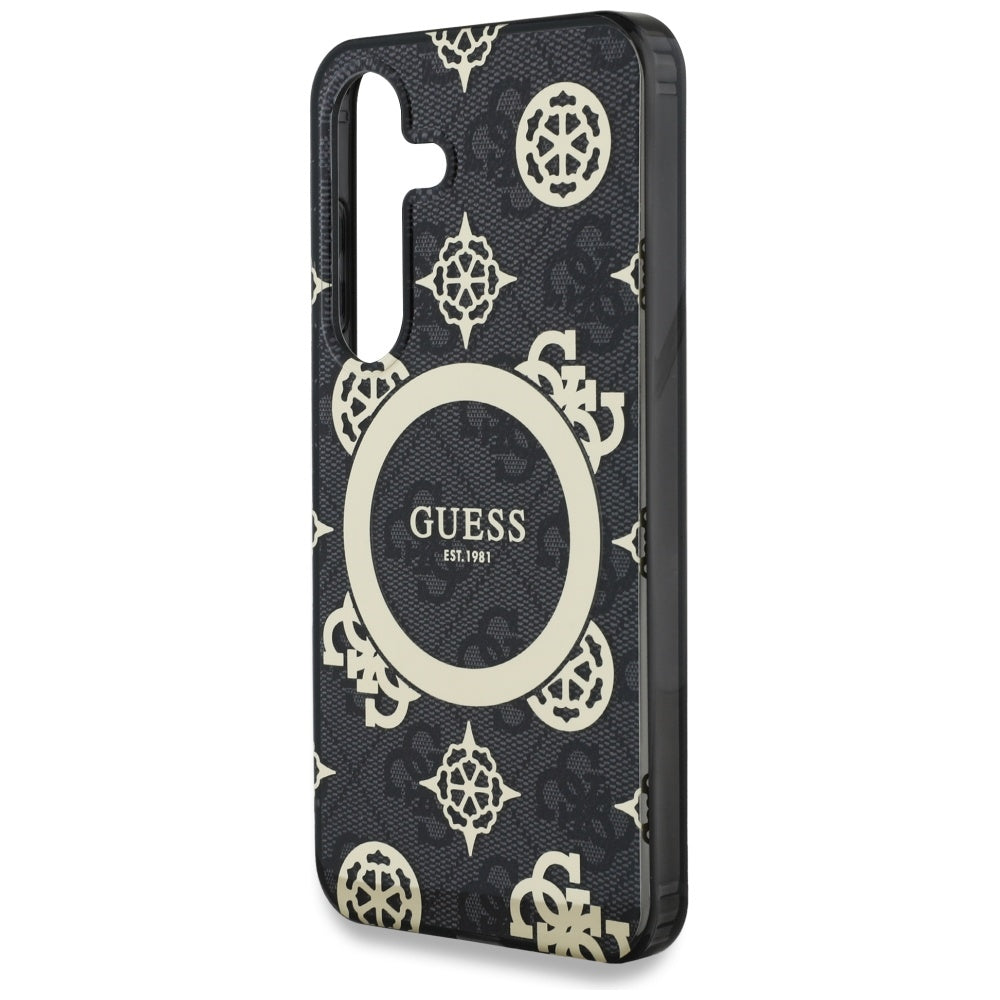 Futrola MagSafe za Samsung Galaxy S25 S931, Guess, IML Peony On 4G Background, Crna