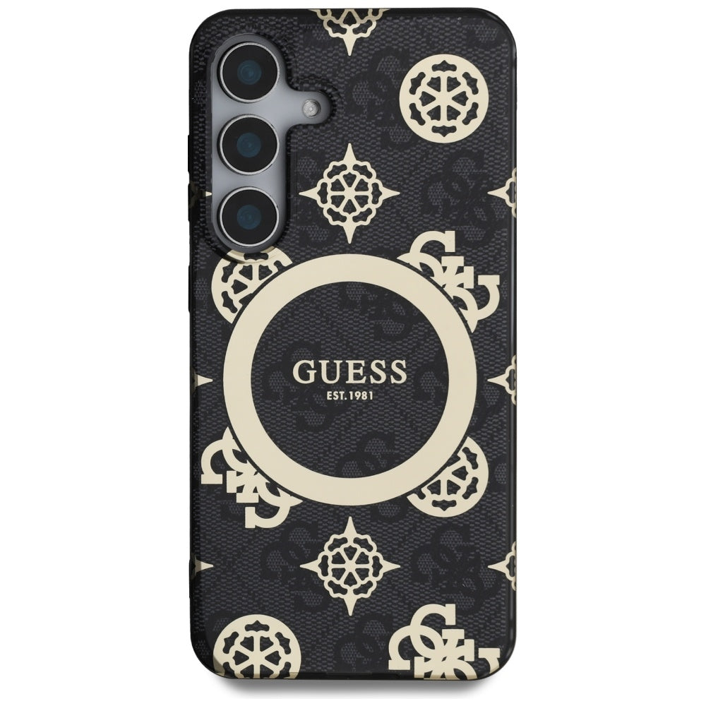 Futrola MagSafe za Samsung Galaxy S25 S931, Guess, IML Peony On 4G Background, Crna