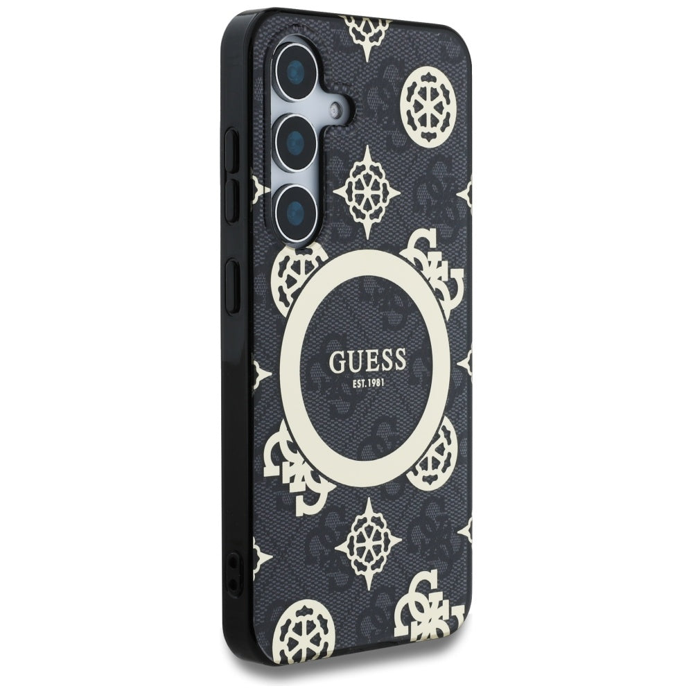 Futrola MagSafe za Samsung Galaxy S25 S931, Guess, IML Peony On 4G Background, Crna