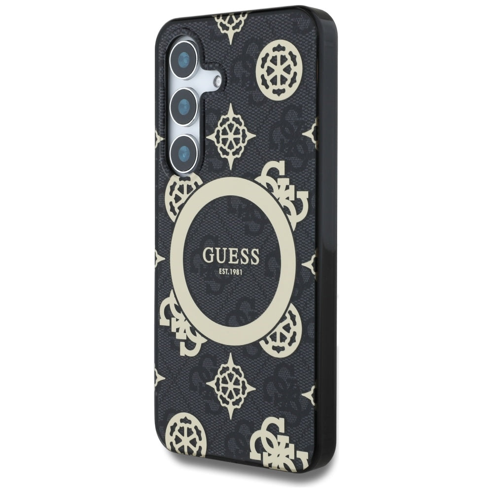 Futrola MagSafe za Samsung Galaxy S25 S931, Guess, IML Peony On 4G Background, Crna