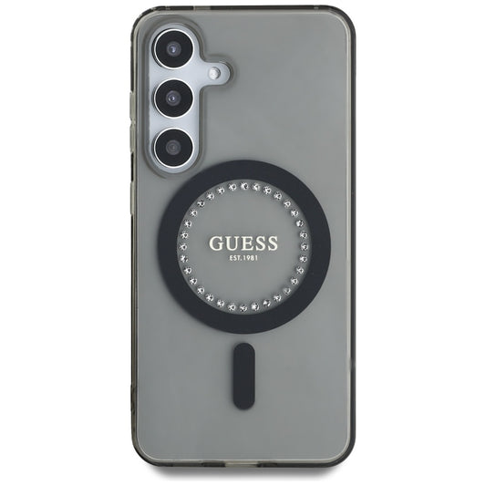 Futrola MagSafe za Samsung Galaxy S25 S931, Guess, IML Rhinestone, Crna