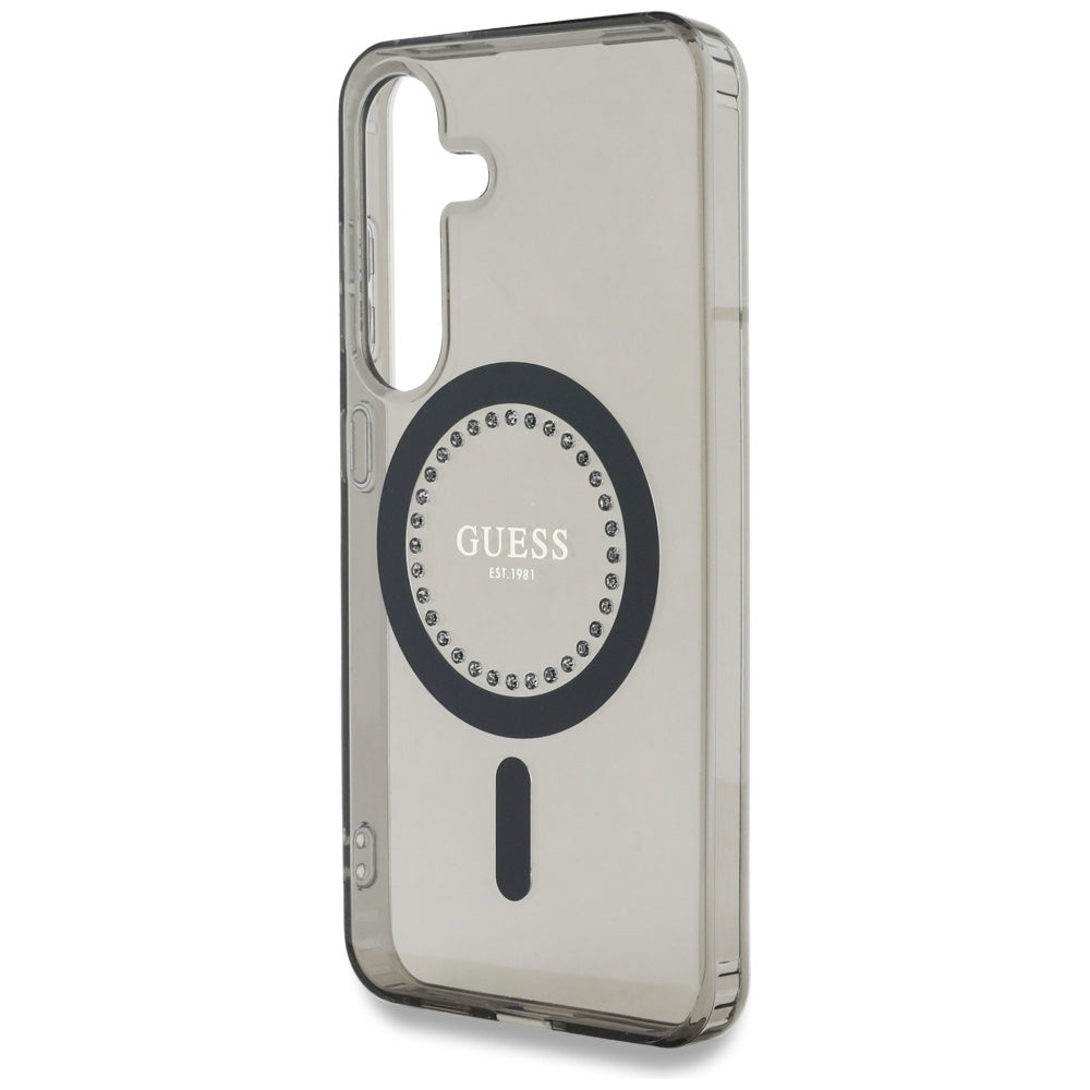 Futrola MagSafe za Samsung Galaxy S25 S931, Guess, IML Rhinestone, Crna