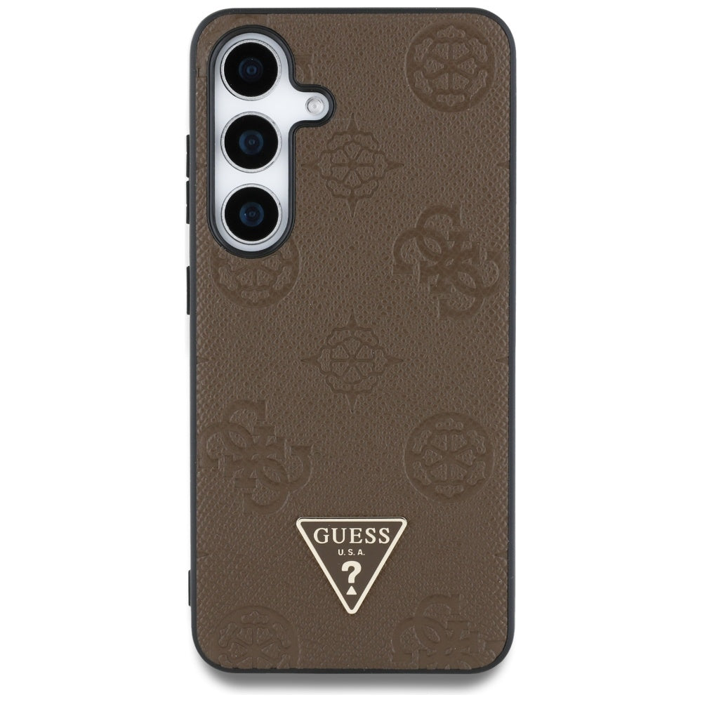 Futrola MagSafe za Samsung Galaxy S25 S931, Guess, Peony Grained Hot Stamp Triangle, Braon