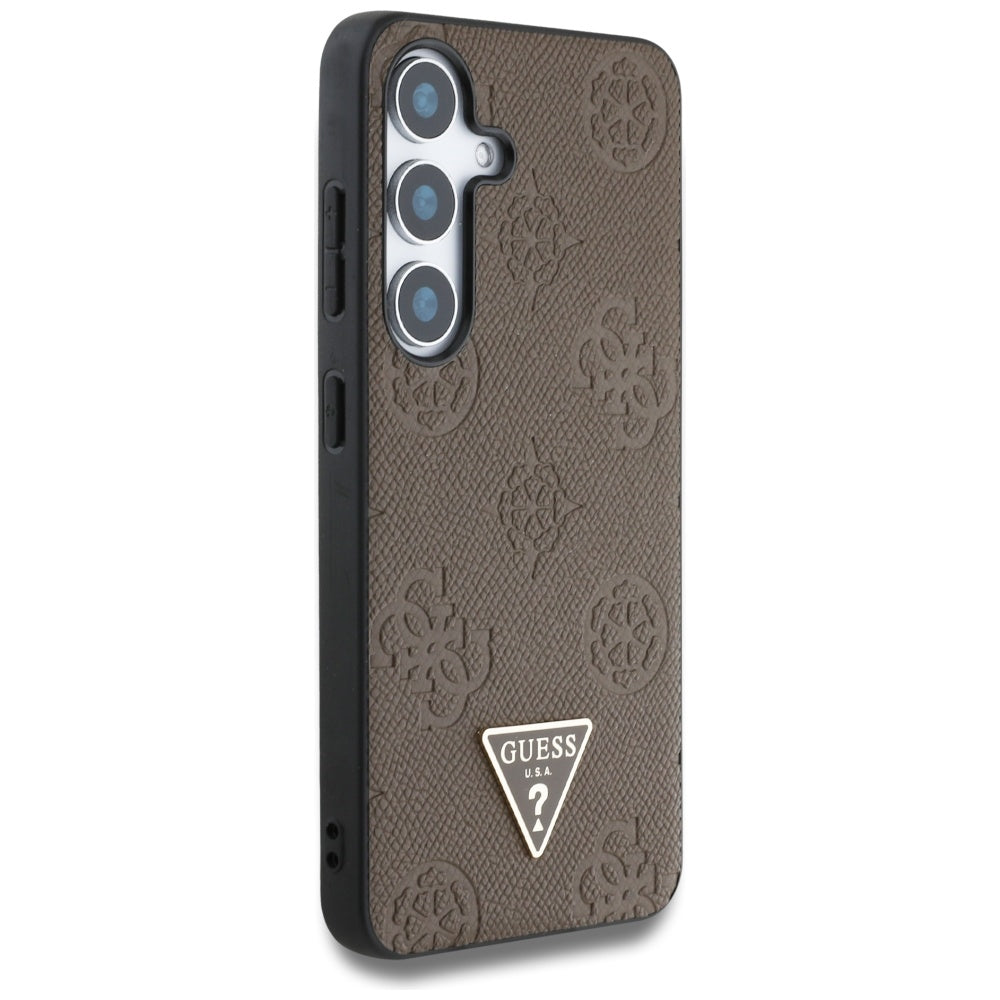 Futrola MagSafe za Samsung Galaxy S25 S931, Guess, Peony Grained Hot Stamp Triangle, Braon