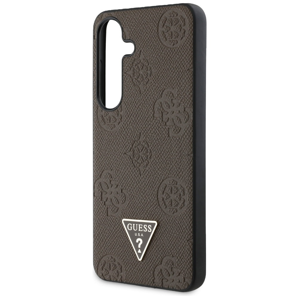 Futrola MagSafe za Samsung Galaxy S25 S931, Guess, Peony Grained Hot Stamp Triangle, Braon