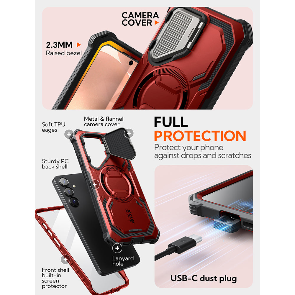 Futrola MagSafe za Samsung Galaxy S25 S931, i-Blason, ArmorBox, Crvena